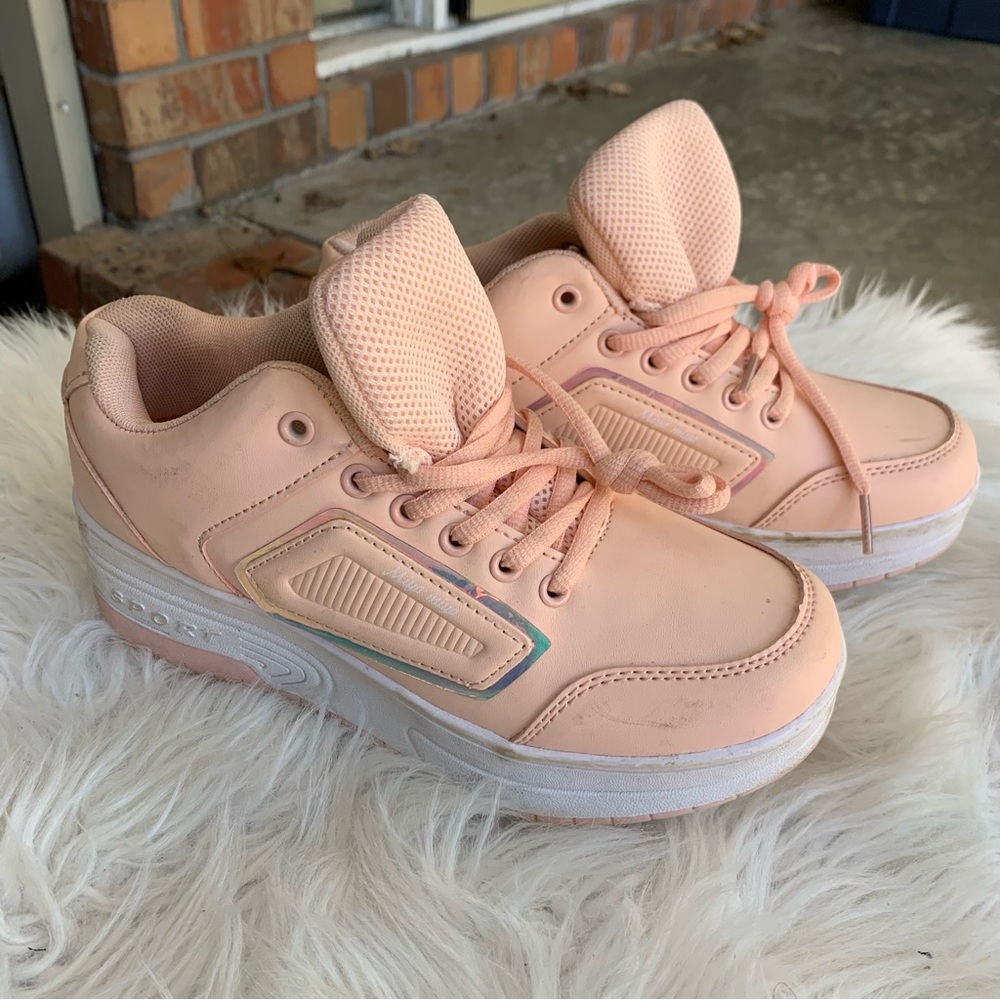 Peach Sneakers with Wheels